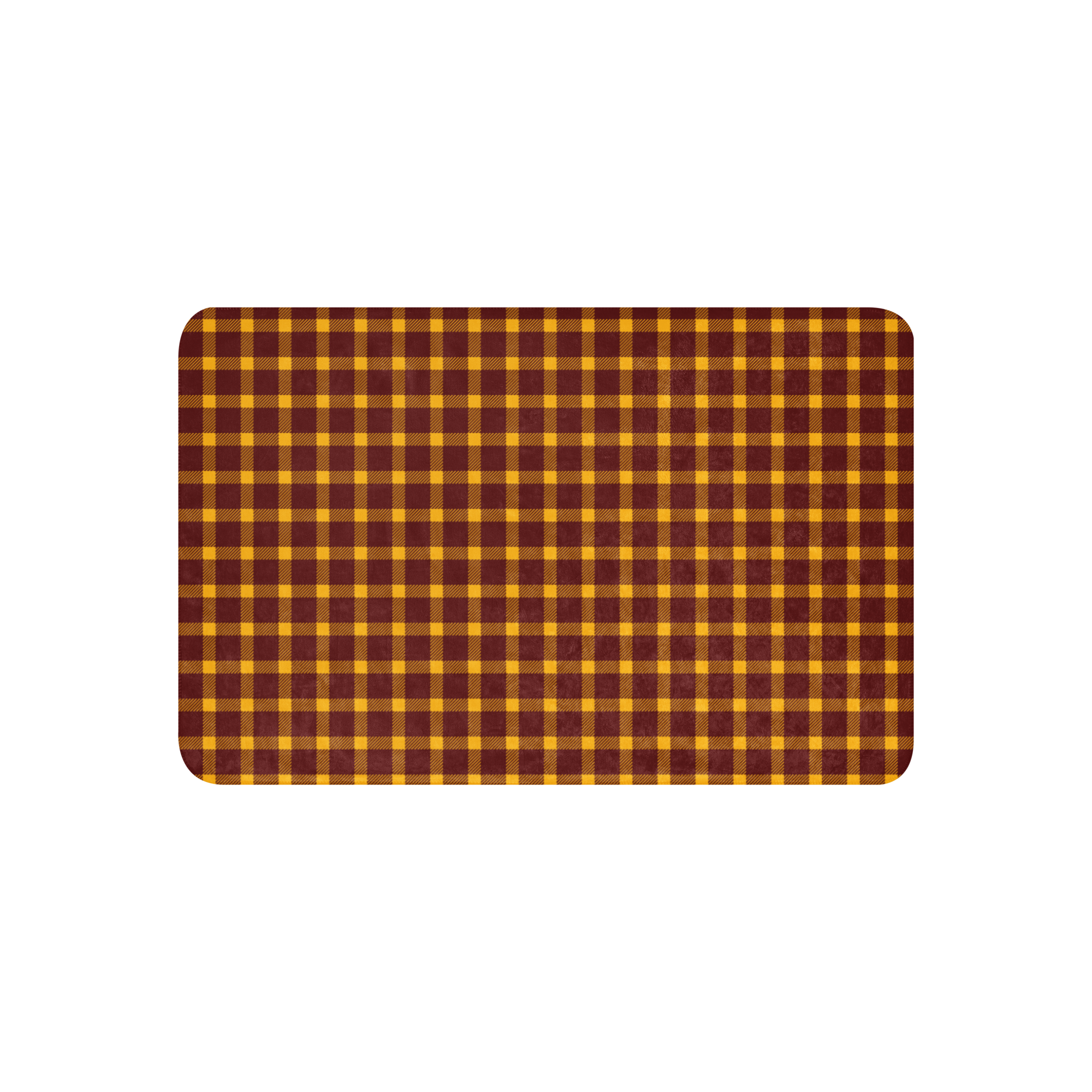 Burgundy & Yellow Plaid Sherpa blanket | Three Sizes