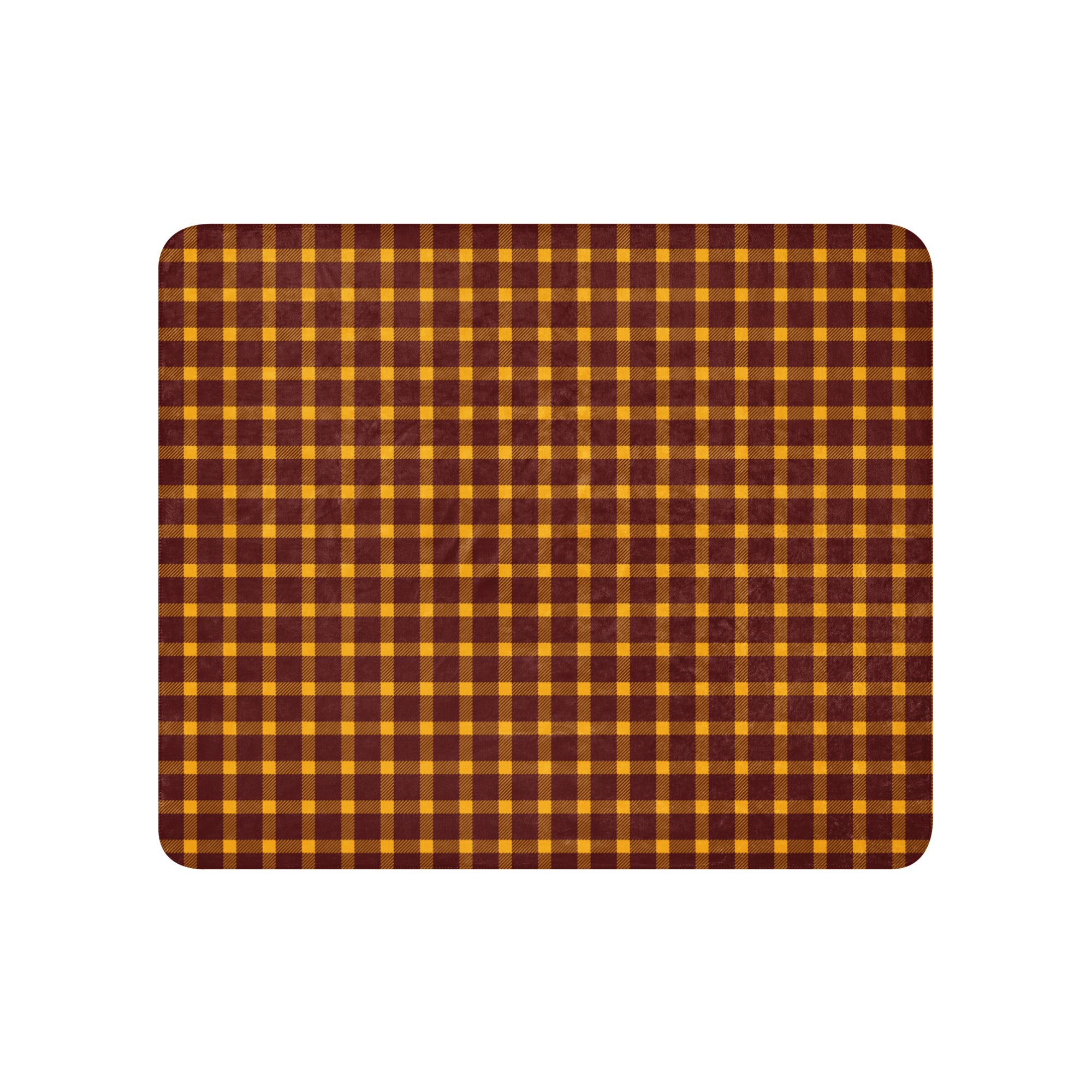 Burgundy & Yellow Plaid Sherpa blanket | Three Sizes