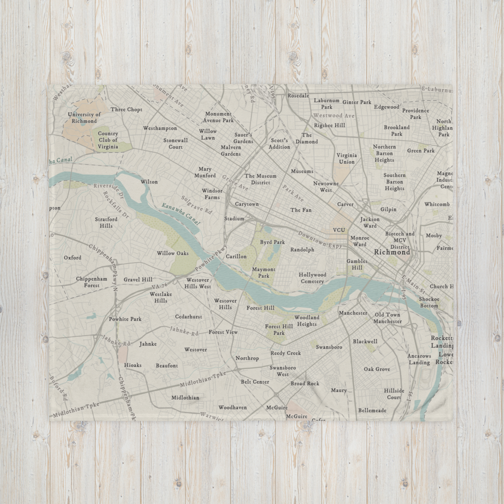 RVA MAP | CLASSIC | Throw Blanket